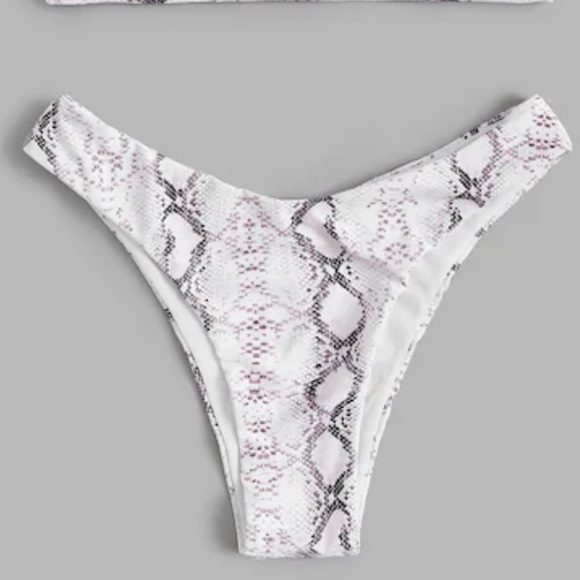 Snakeskin Strapless Bandeau Cheeky Bikini - Picture 3 of 7